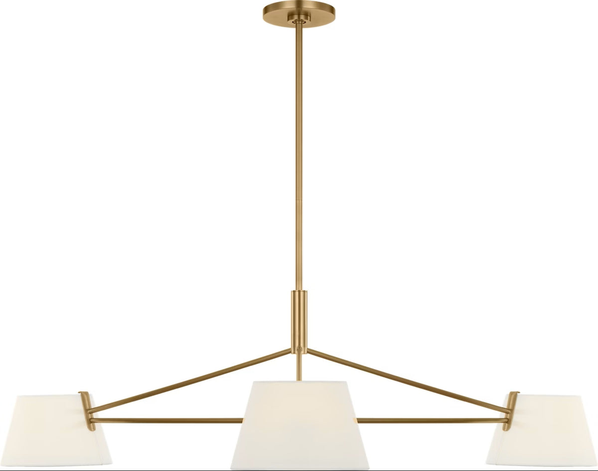 Hale Three Light Chandelier in Estate Brass