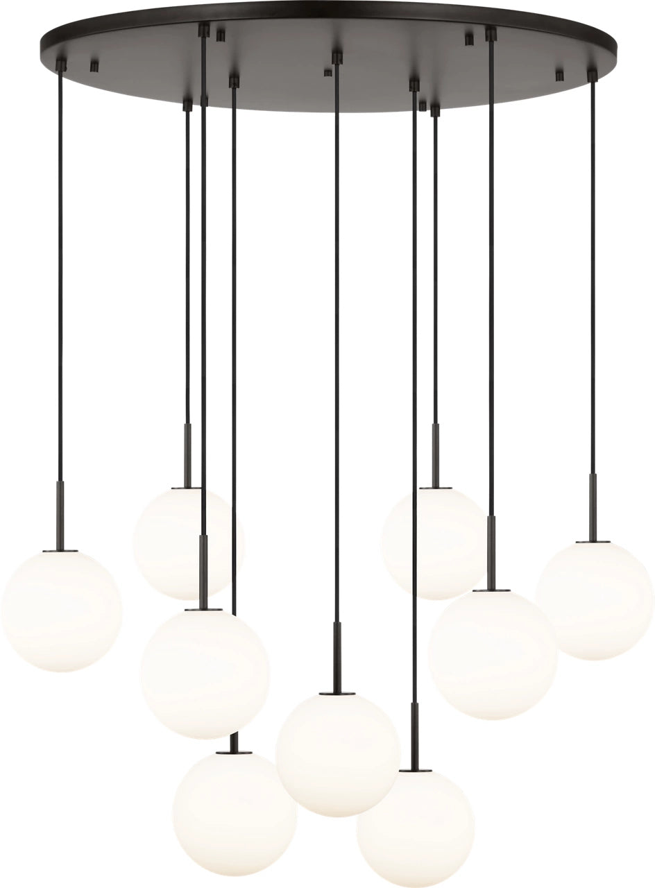 Sorelle Nine Light Chandelier in Aged Iron