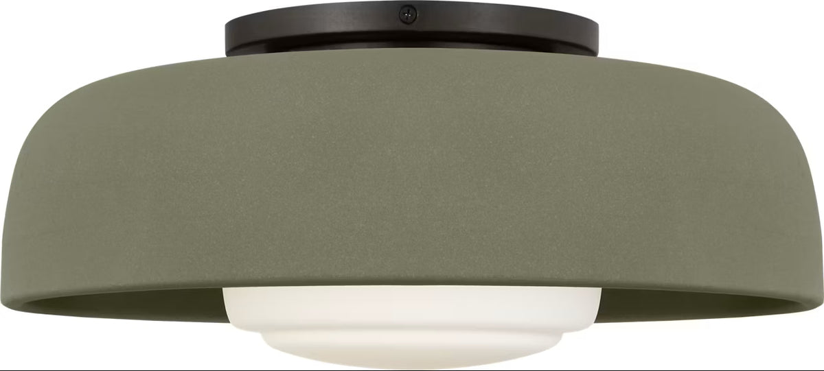 Liora One Light Flush Mount in Aged Iron