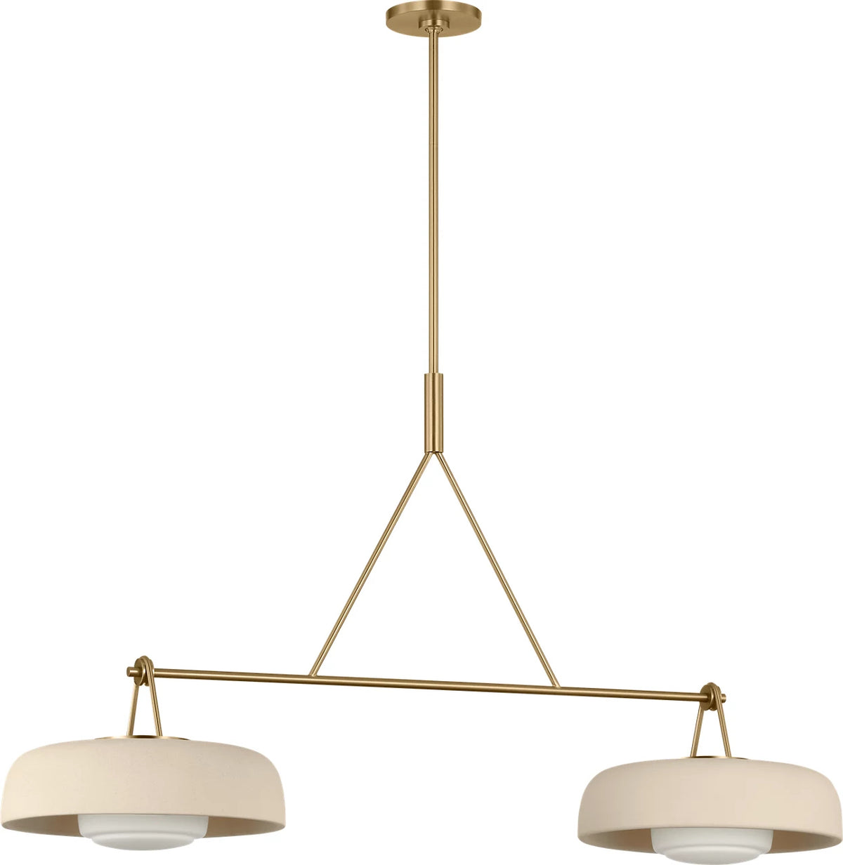 Liora Two Light Linear Chandelier in Estate Brass