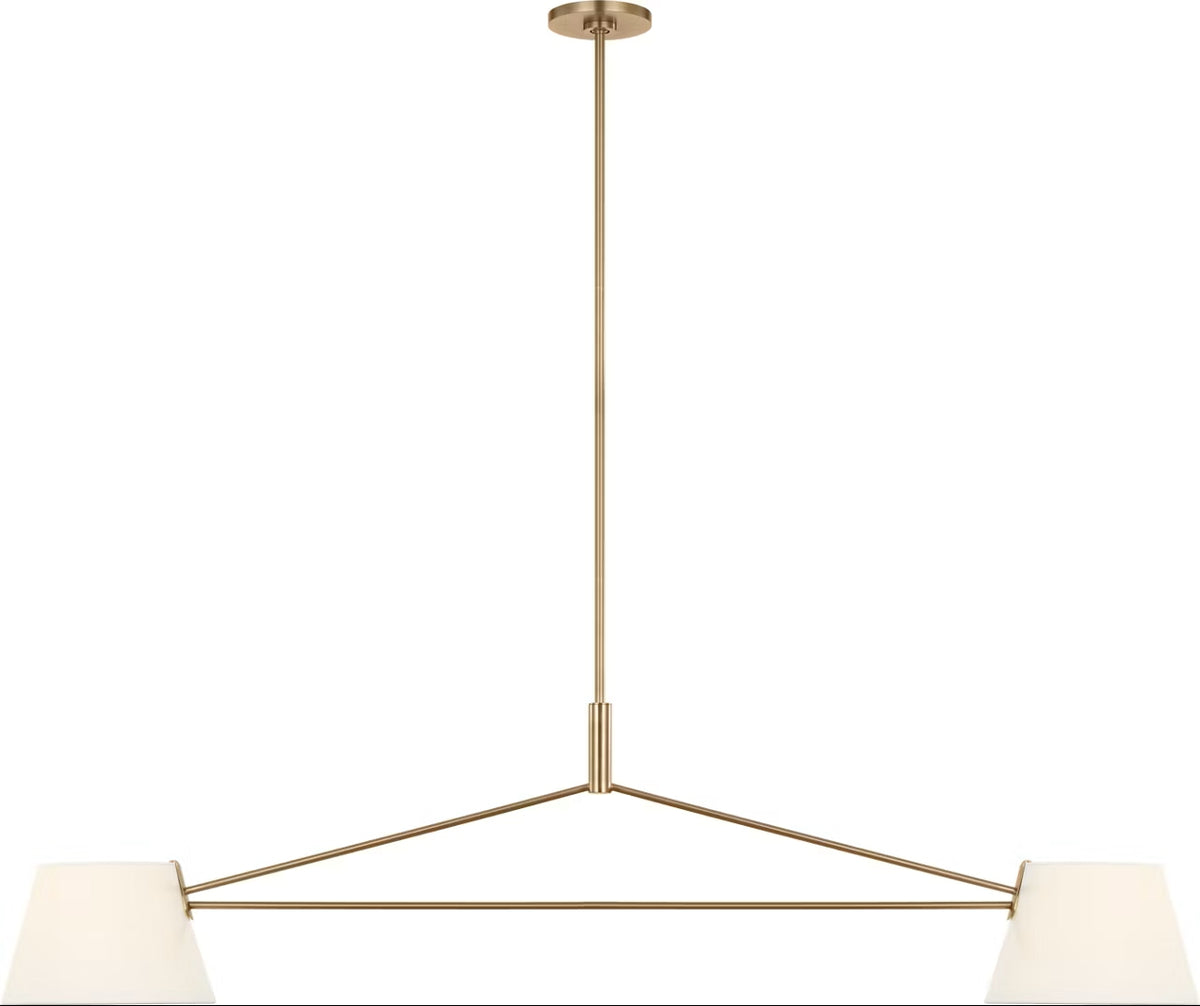 Hale Two Light Linear Chandelier in Estate Brass