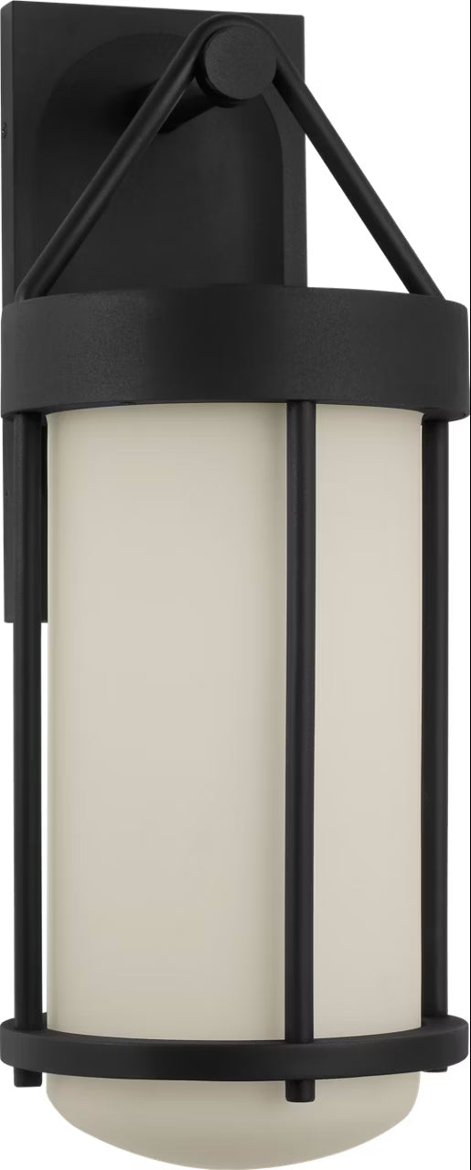 Otis One Light Wall Lantern in Textured Black