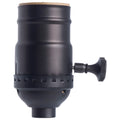Satco 80-2252 On-Off Turn Knob Socket With Removable Knob, 1/8 IPS, 3 Piece Stamped Solid Brass, Dark Antique Brass