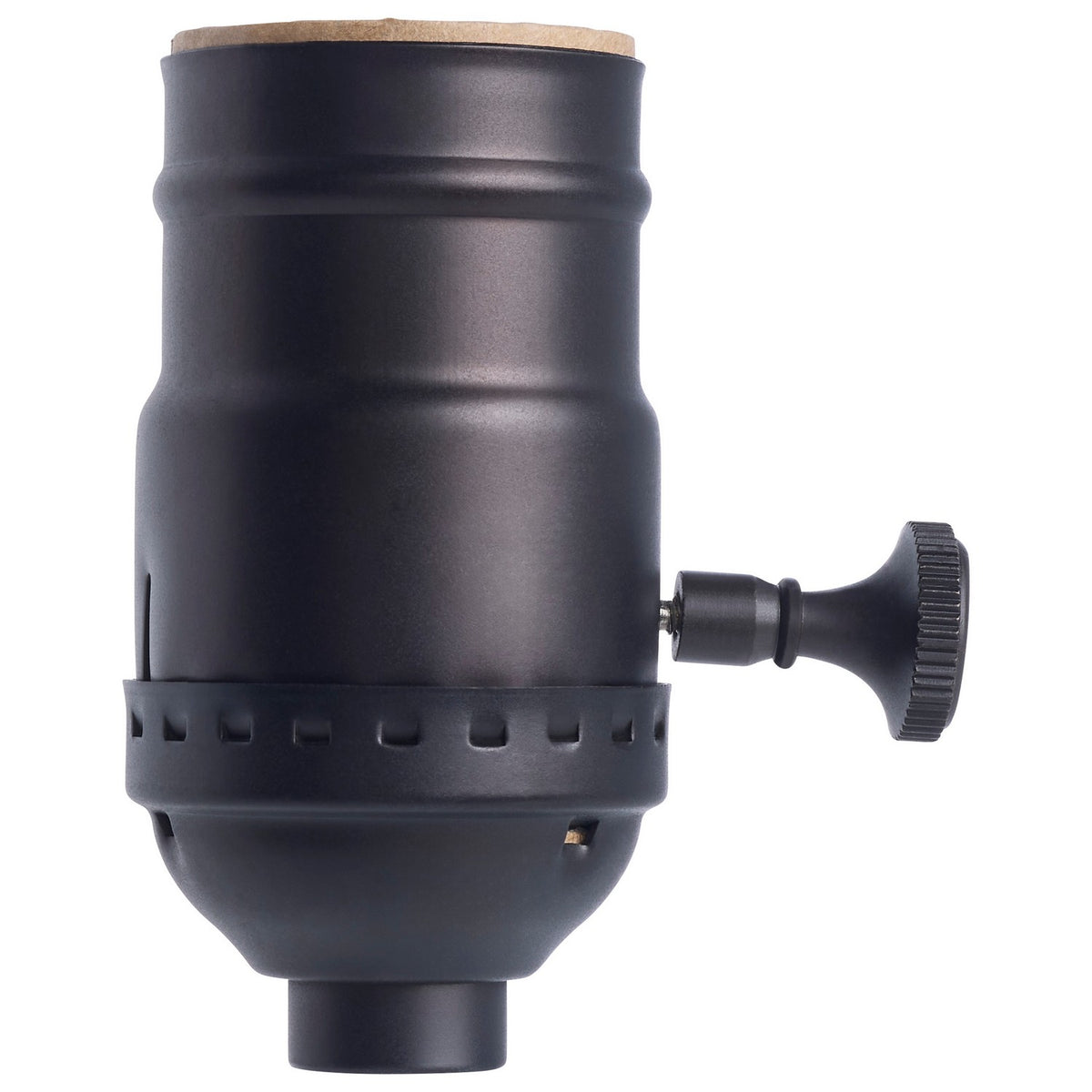 Satco 80-2252 On-Off Turn Knob Socket With Removable Knob, 1/8 IPS, 3 Piece Stamped Solid Brass, Dark Antique Brass