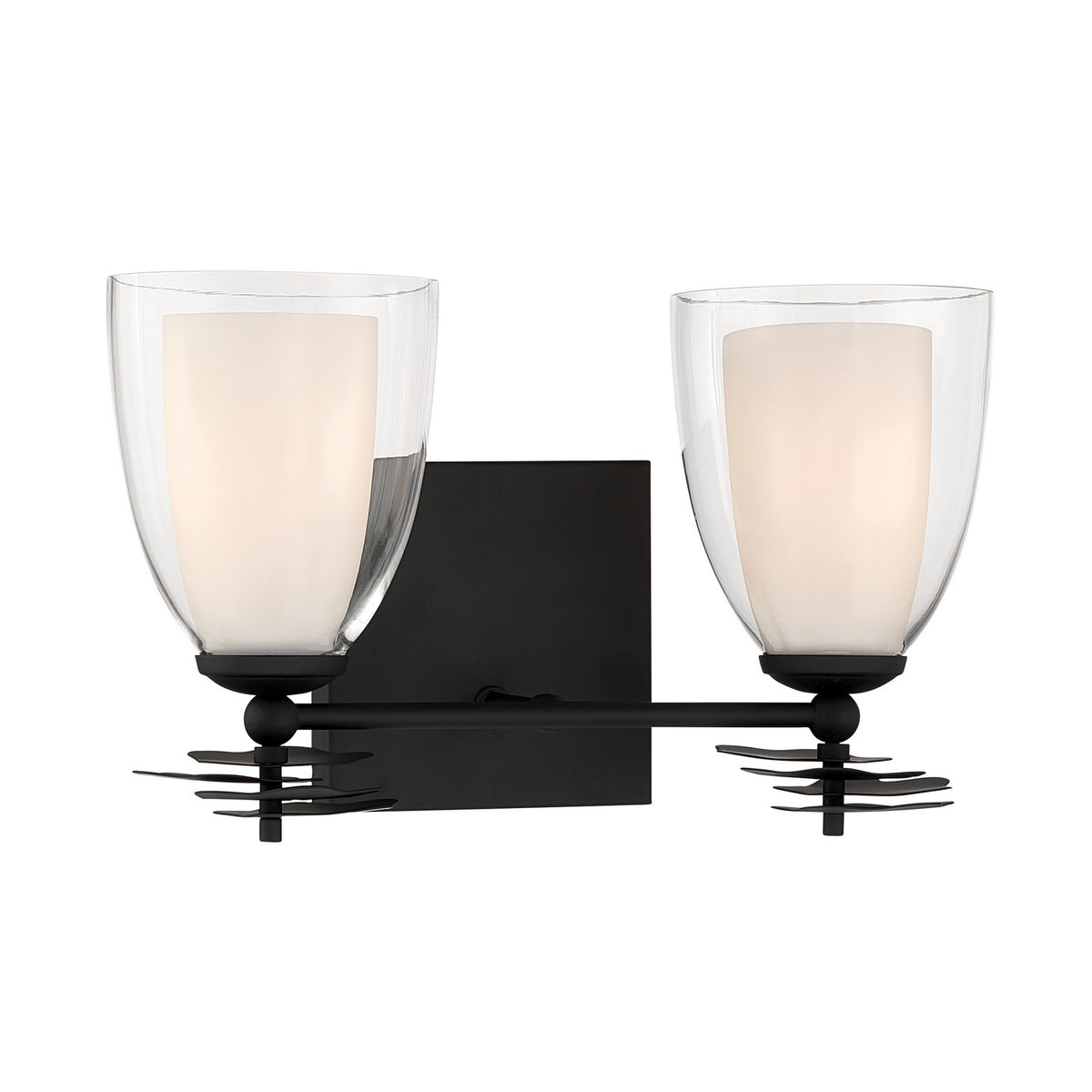 Elowen Two Light Vanity in Dark Matte Black
