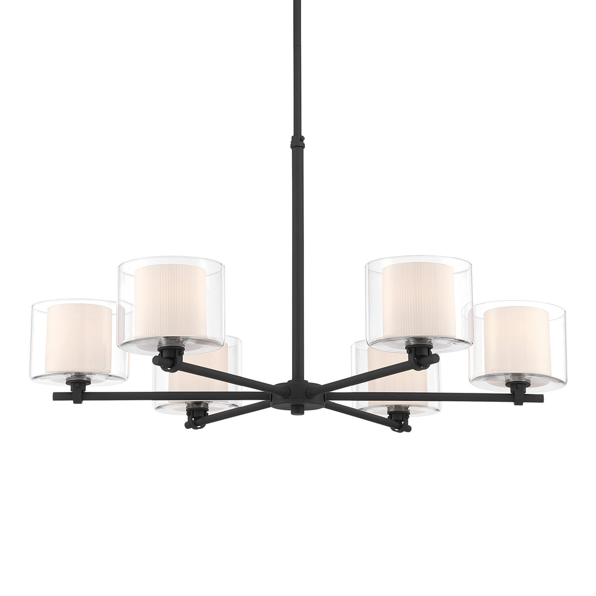 Seville Six Light Chandelier in Dark Matte Black