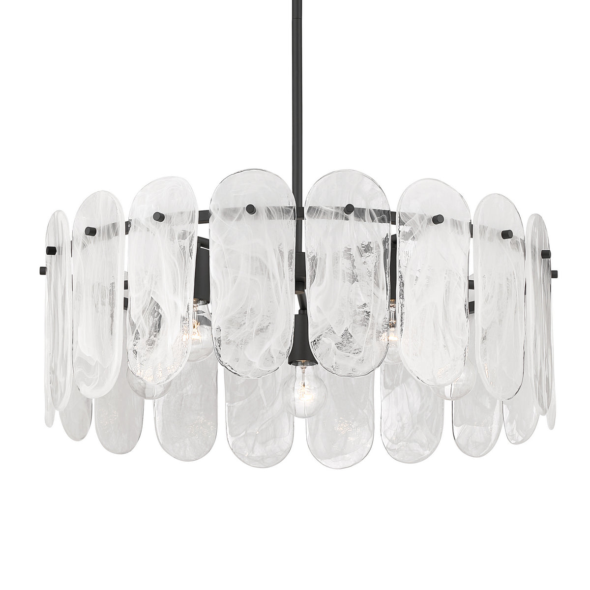 Oldmill Five Light Pendant in Dark Matte Black