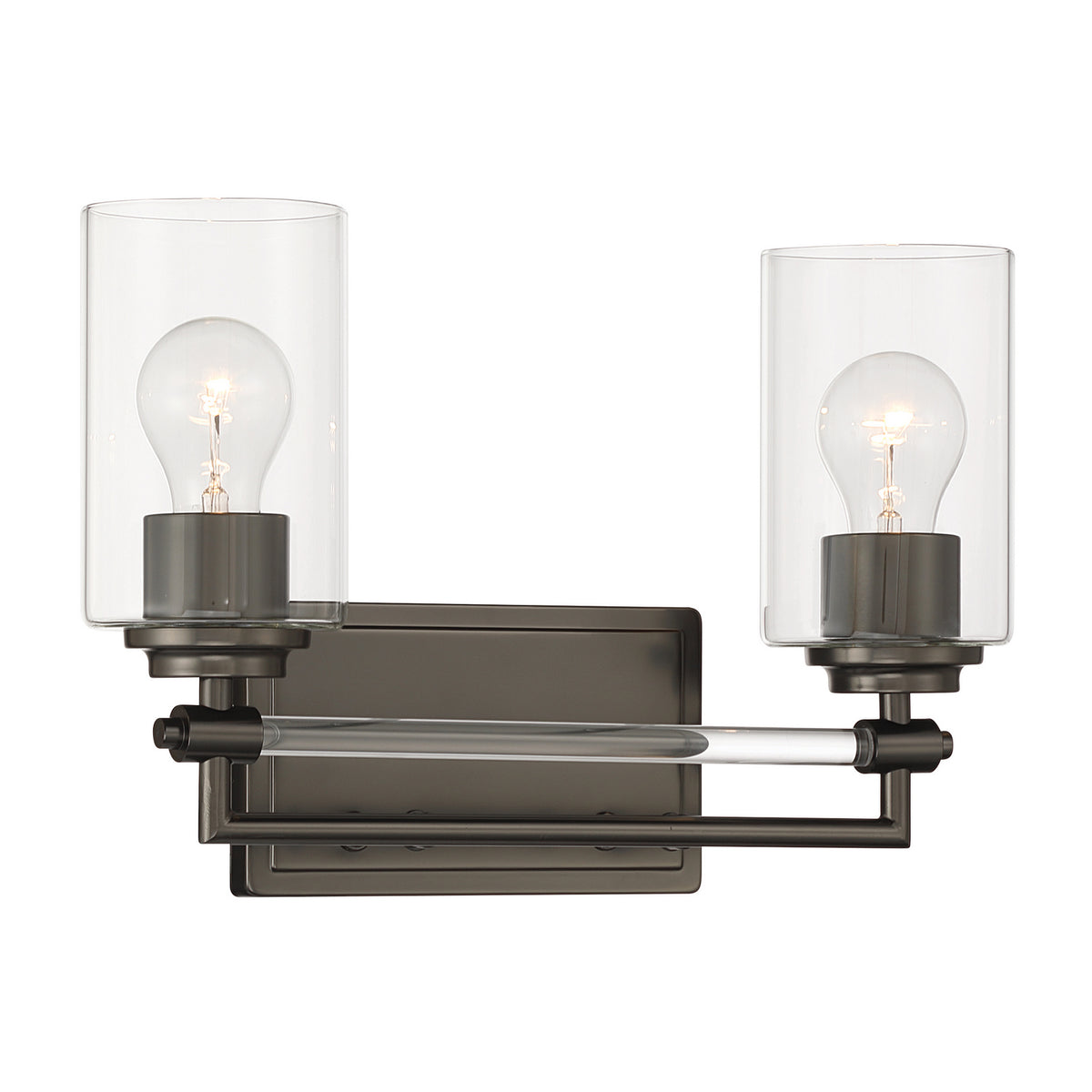 Binsly Two Light Vanity in Rustic Gun Metal