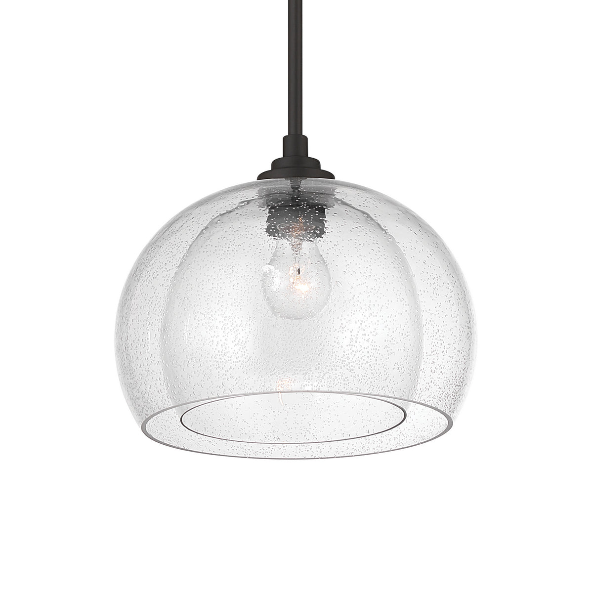 Glint One Light Convertible Pendant/Semi-Flush Mount in Dark Bronze
