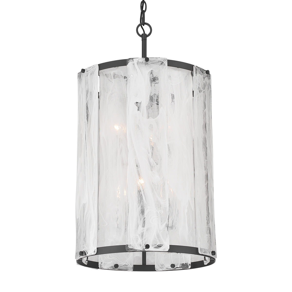 Veil Six Light Pendant in Dark Matte Black