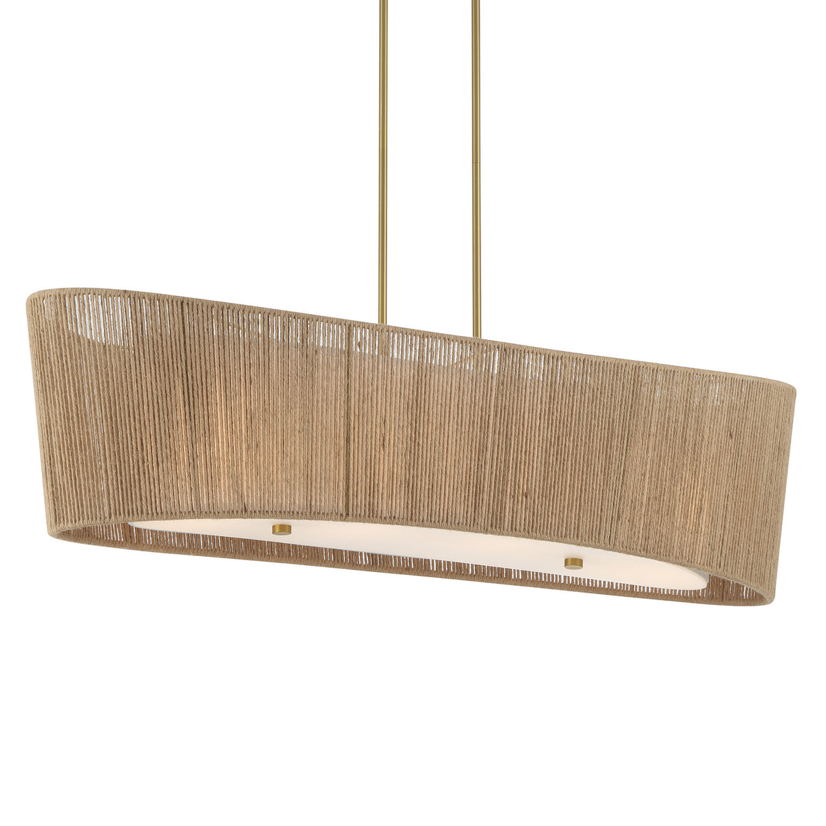 Key Largo Four Light Linear Chandelier in Soft Brass