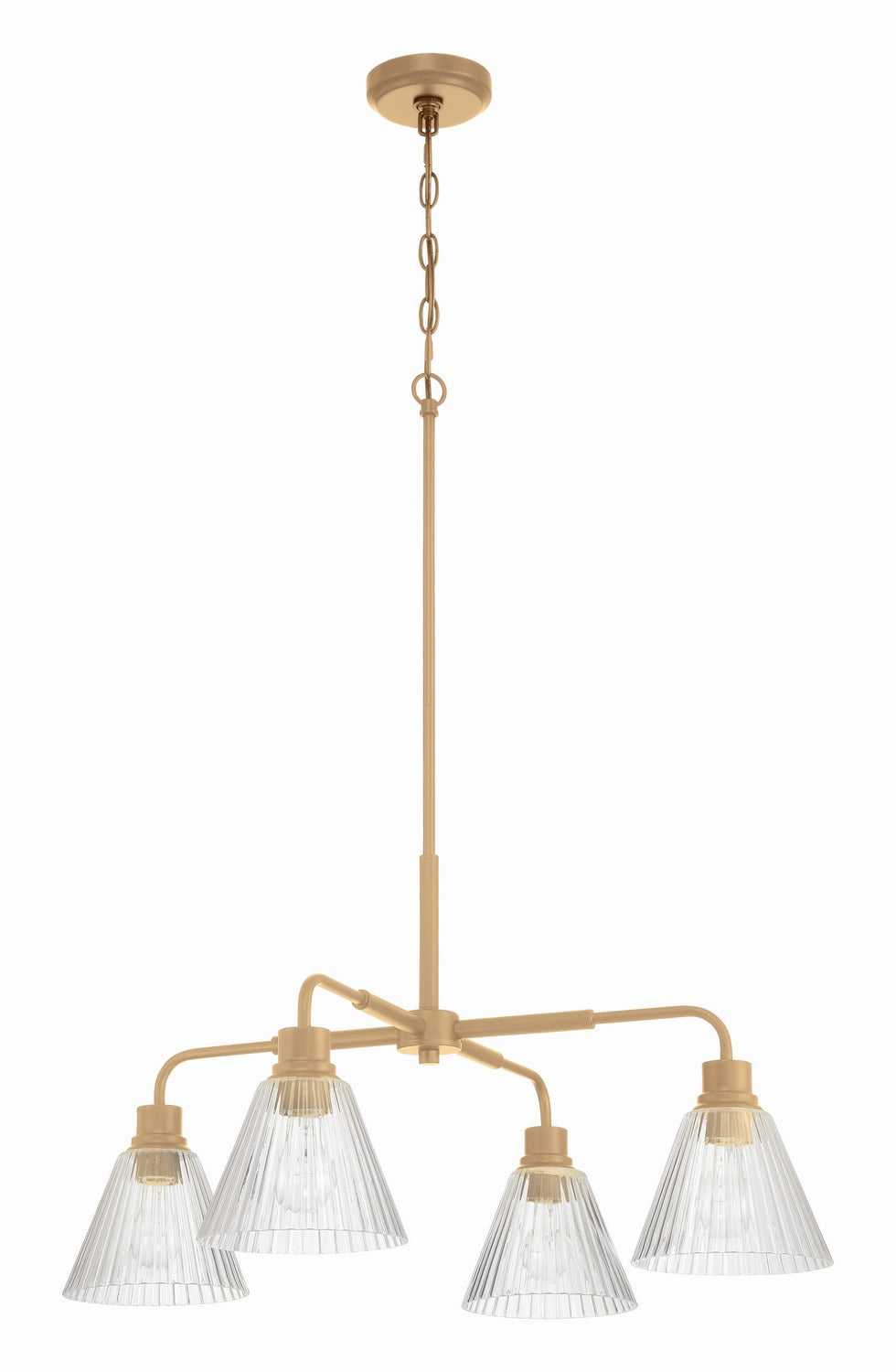 Pleated Four Light Chandelier in Premium Bronze