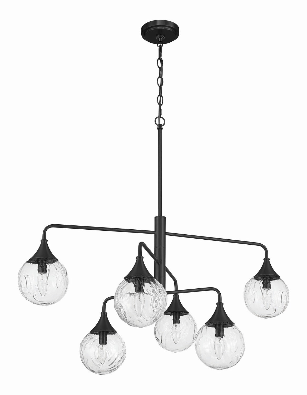 Reflection Six Light Chandelier in Flat Black