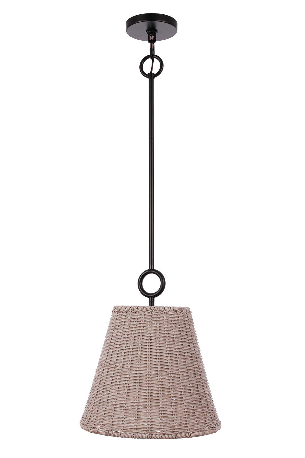 Kirsten One Light Pendant in Flat Black