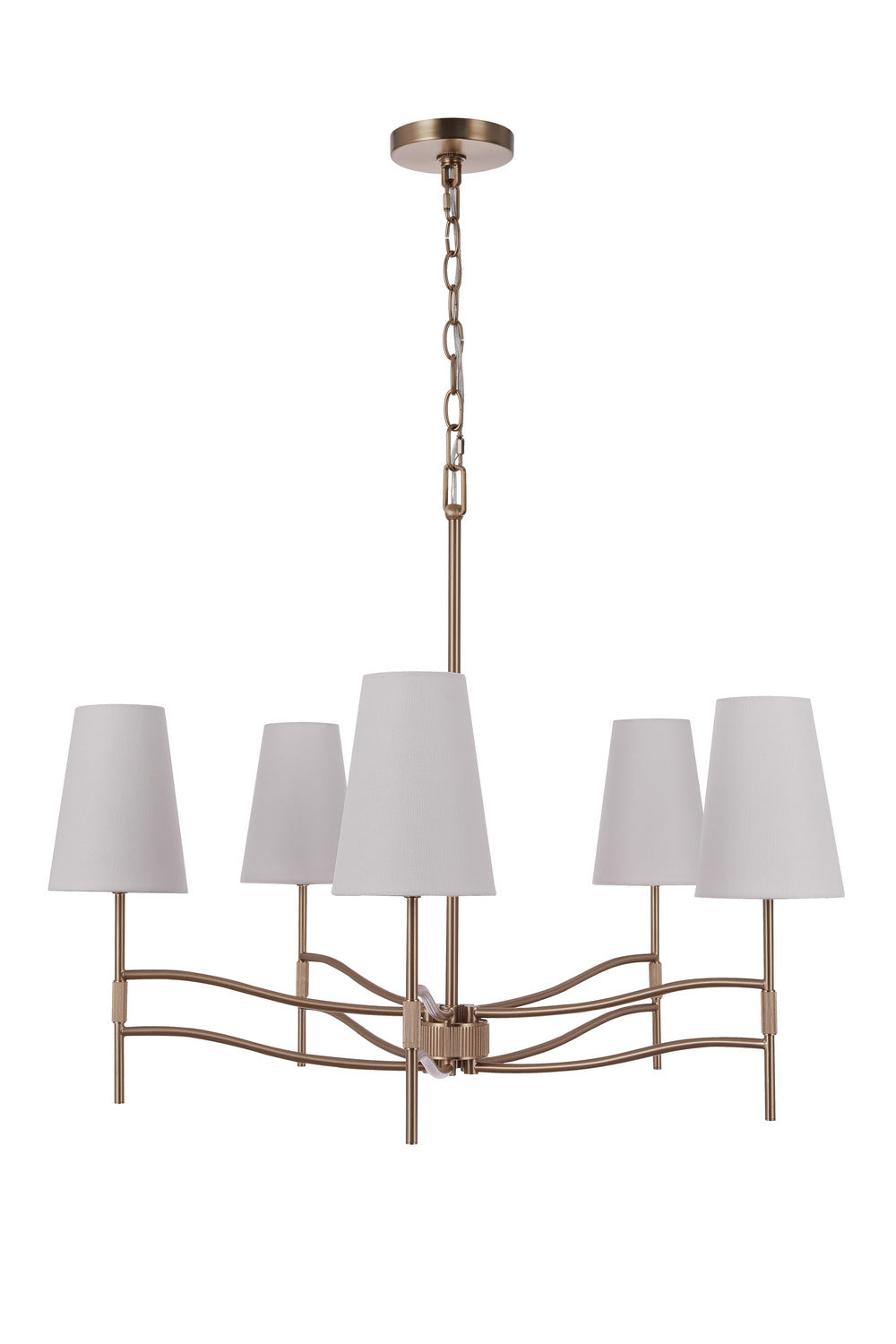 Astor Five Light Chandelier in Satin Brass