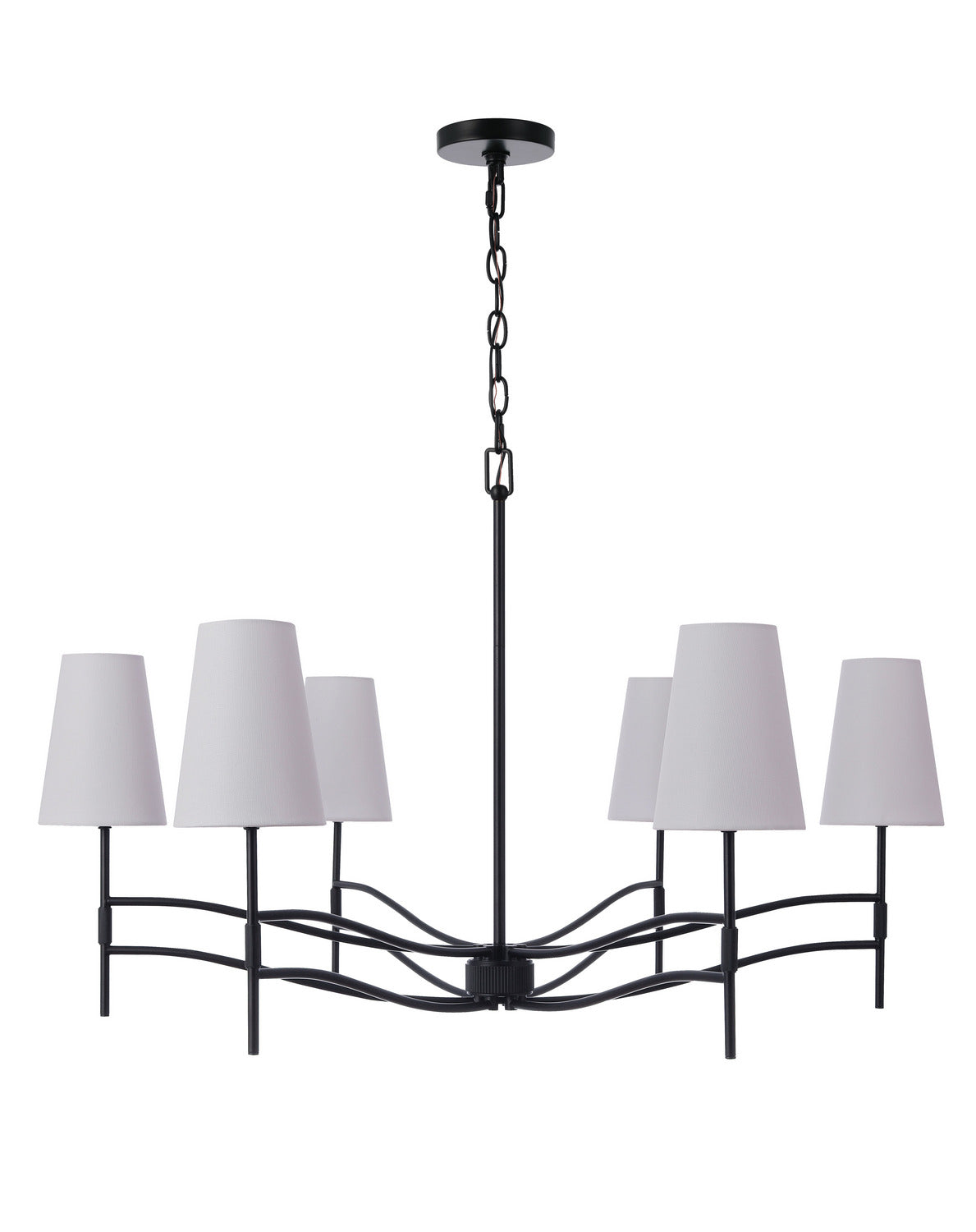 Astor Six Light Chandelier in Flat Black