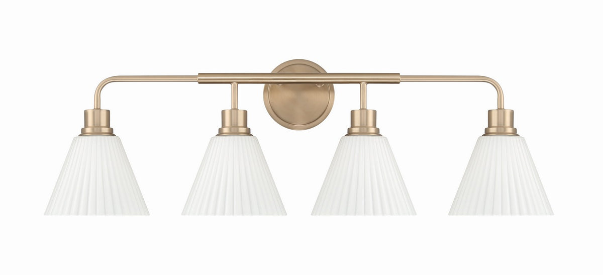 Pleated II Four Light Vanity in Premium Bronze
