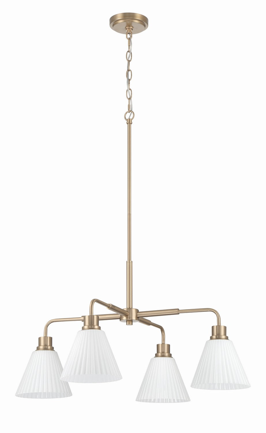 Pleated II Four Light Chandelier in Premium Bronze