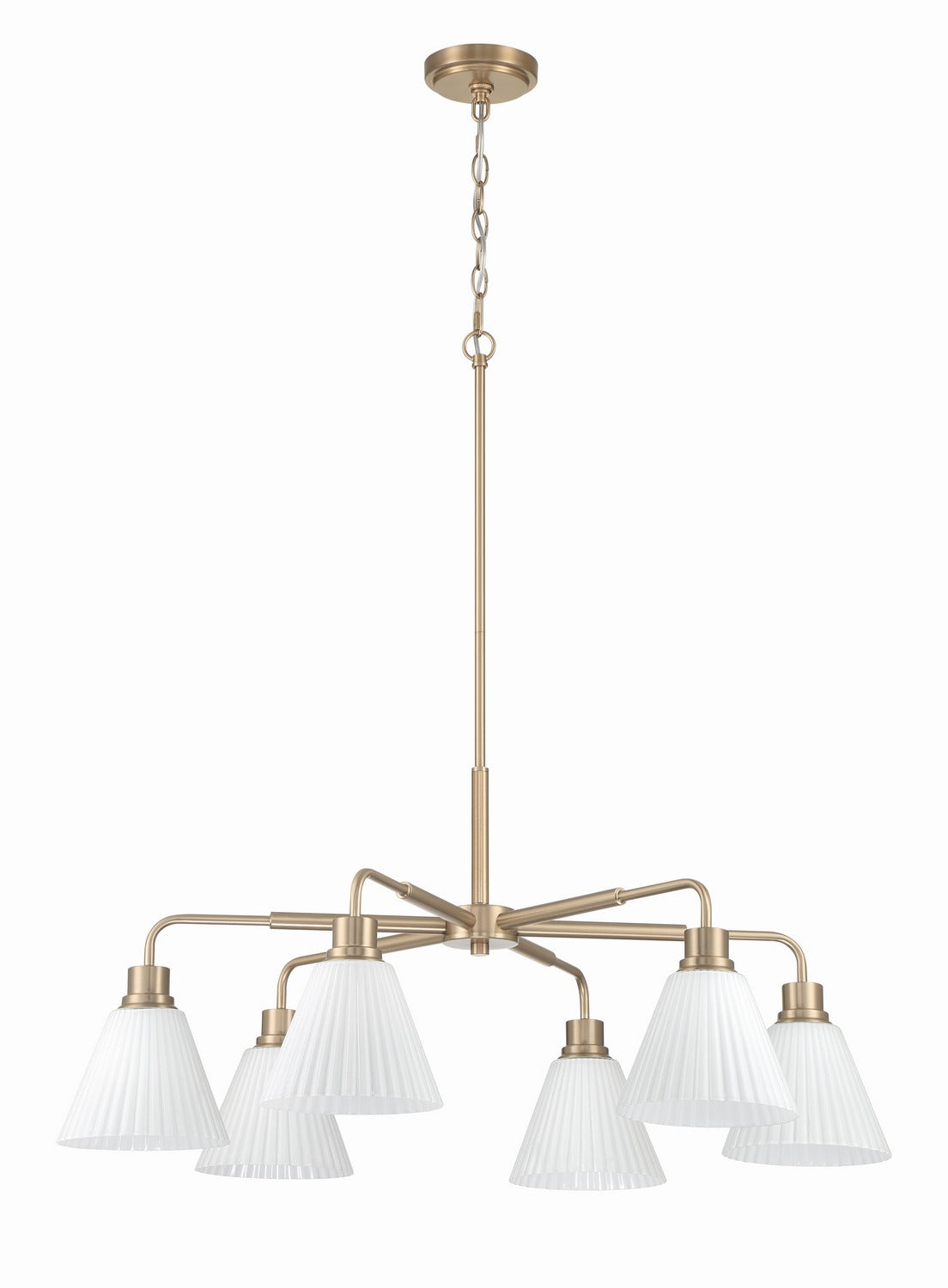 Pleated II Six Light Chandelier in Premium Bronze
