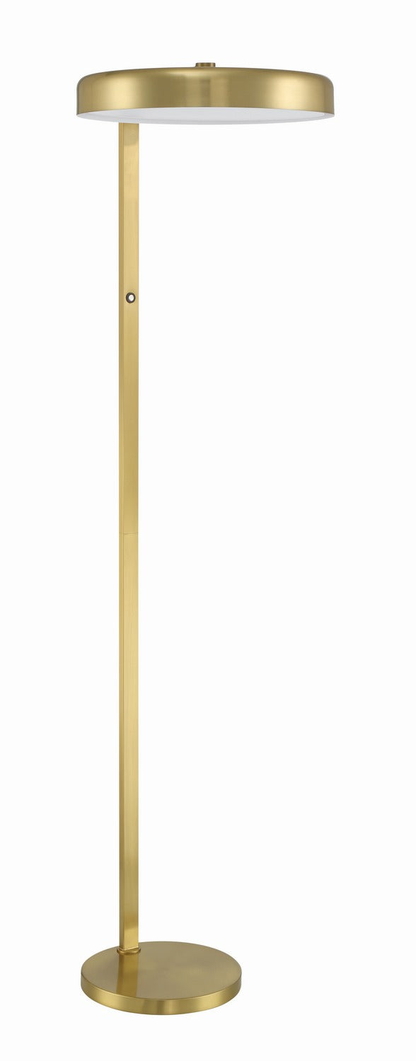 Keeva One Light Floor Lamp in Satin Brass