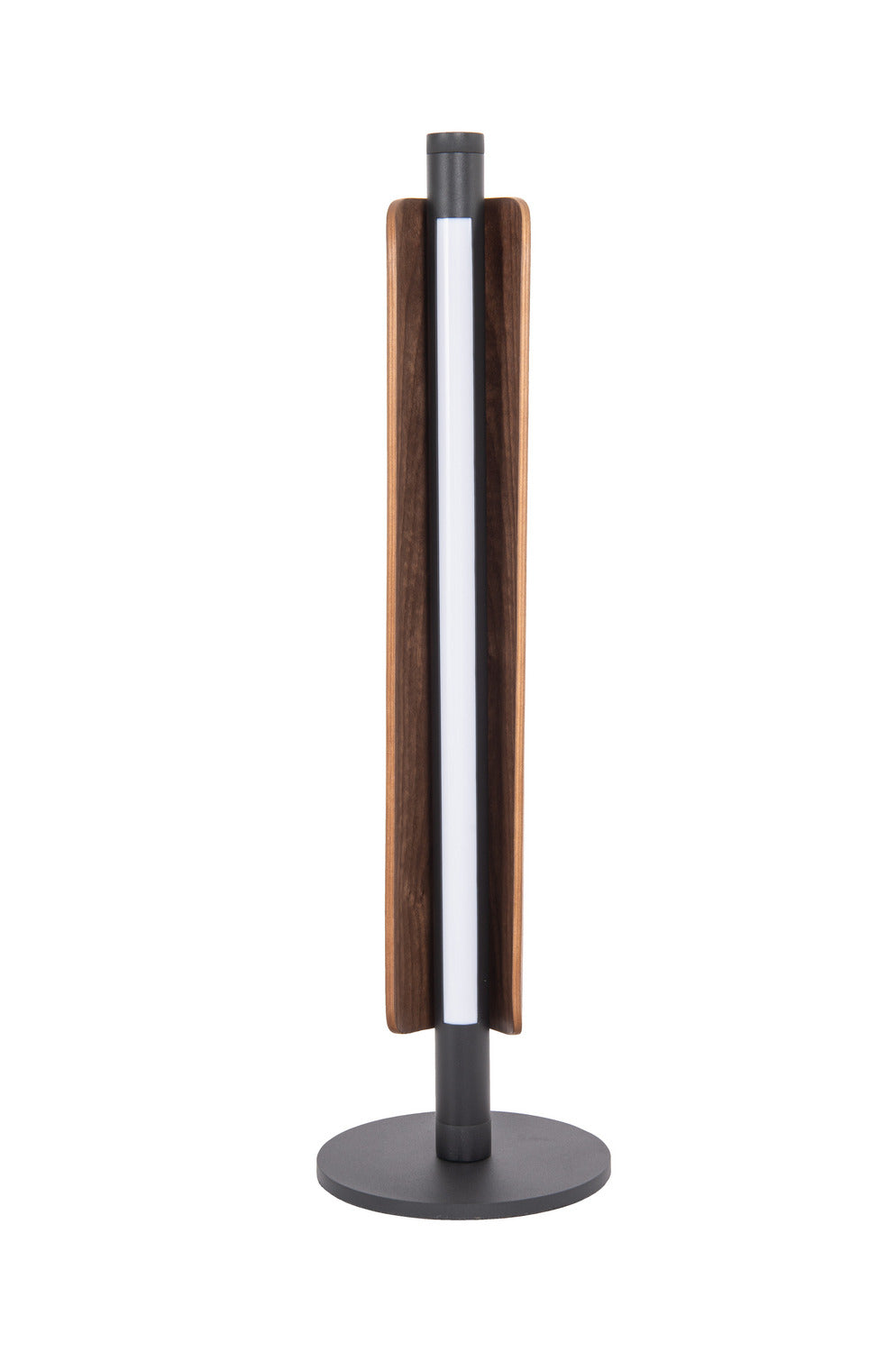 Cameron LED Table Lamp in Flat Black/Walnut