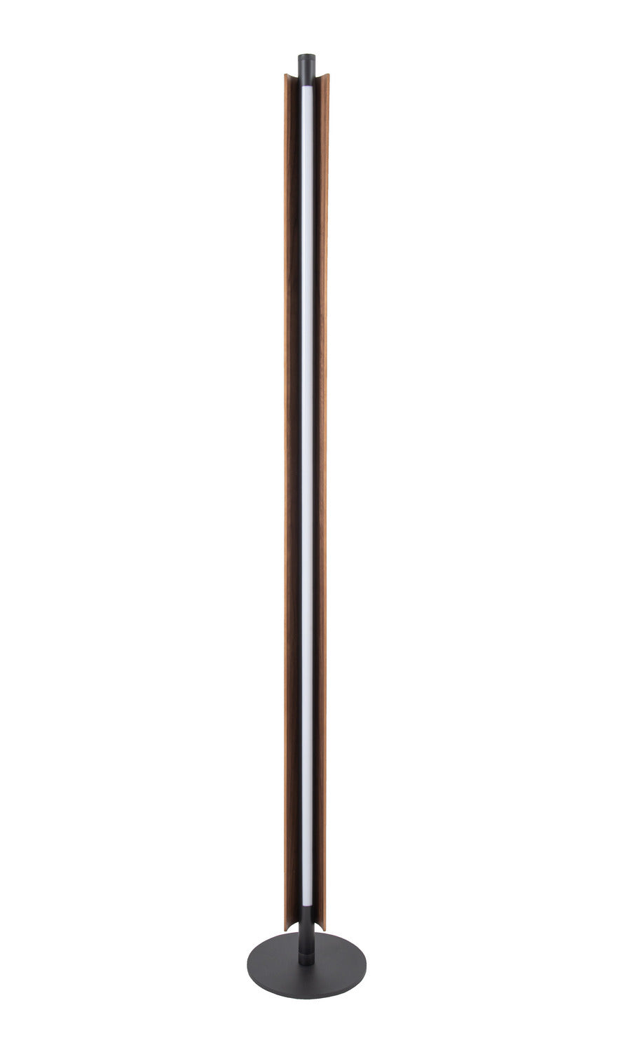 Cameron LED Floor Lamp in Flat Black/Walnut