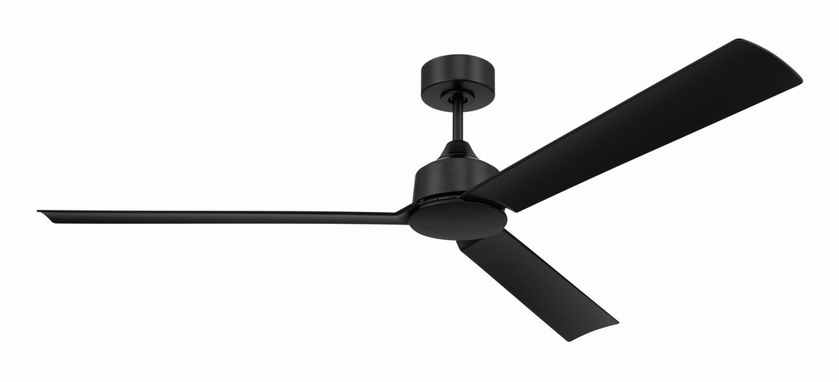 Charming 62" In/Outdoor Damp Rated Fan 62" Ceiling Fan in Flat Black