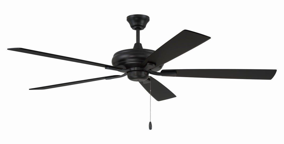 Eos 60" 5-blade ceiling fan with no light kit 60" Ceiling Fan in Flat Black