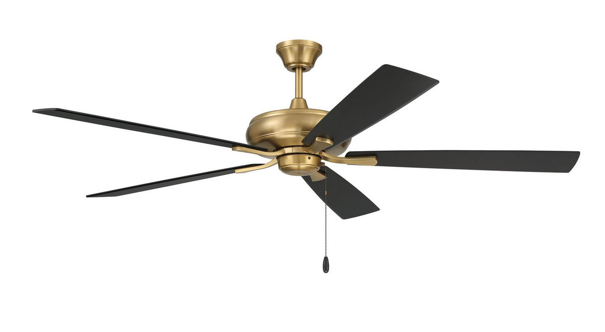 Eos 60" 5-blade ceiling fan with no light kit 60" Ceiling Fan in Satin Brass