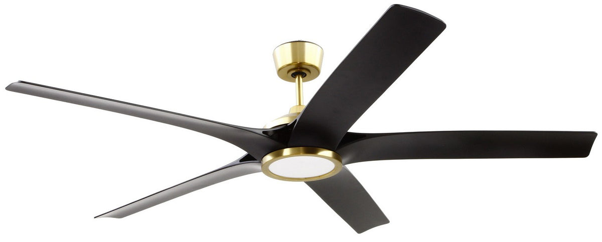 Fonz 65" Indoor Ceiling fan with 5-blades 65" Ceiling Fan in Satin Brass