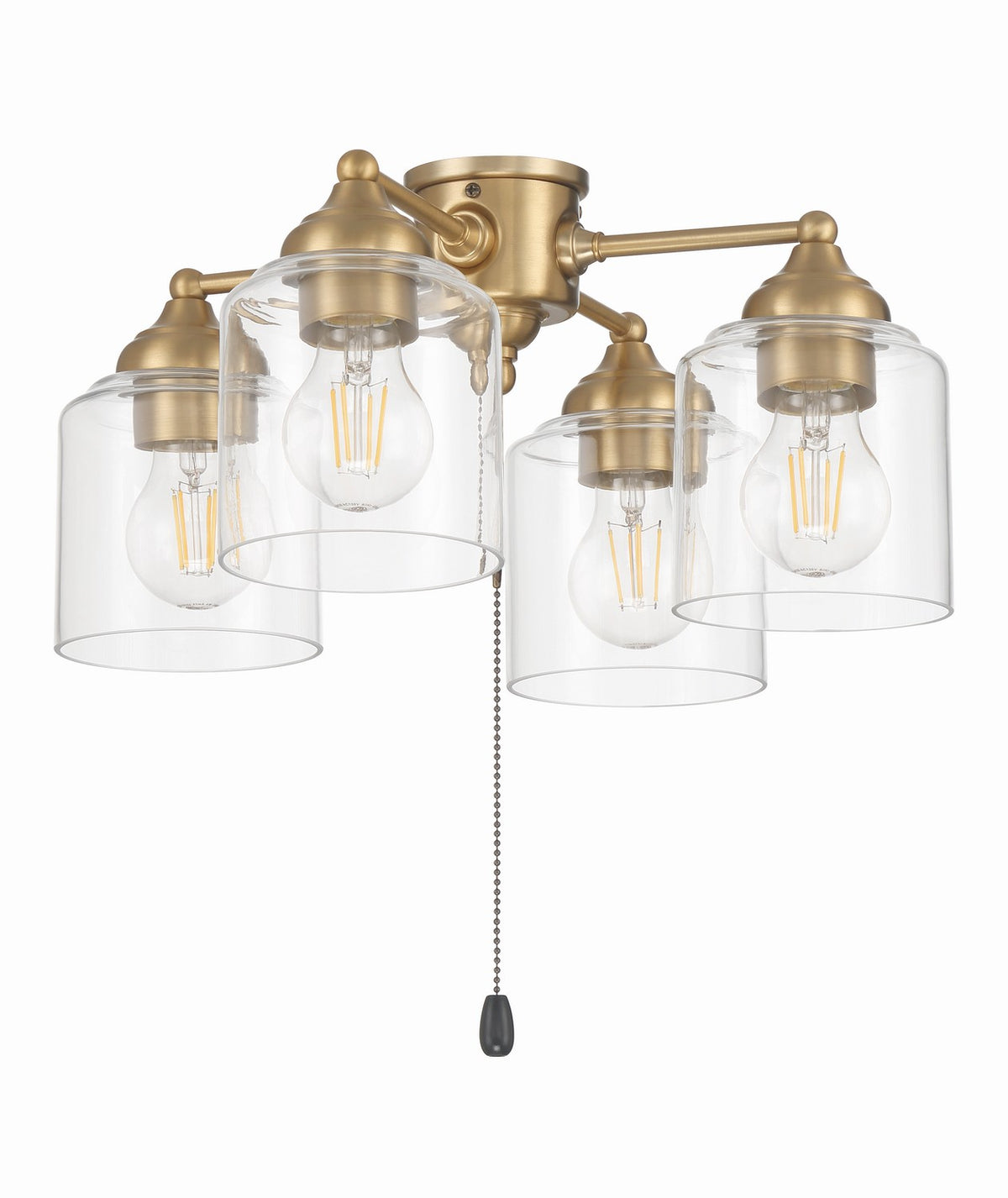 LED Fan Light Kit in Satin Brass