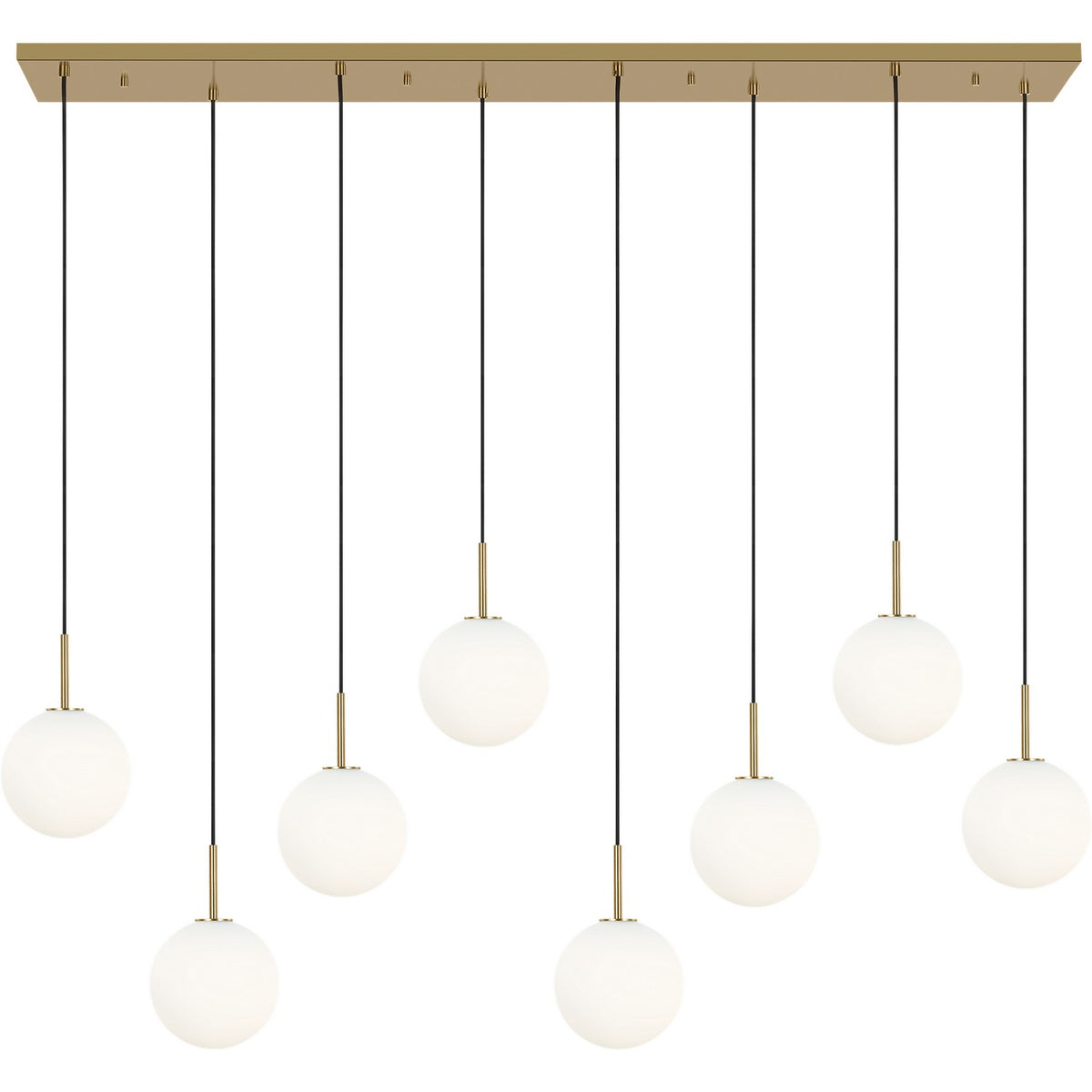 Sorelle Eight Light Linear Chandelier in Estate Brass