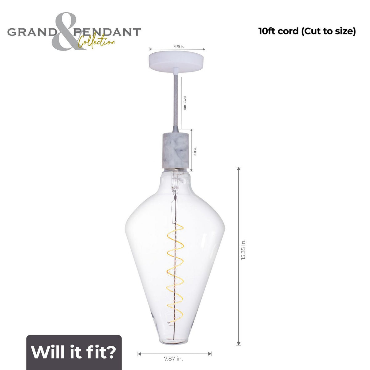 Builder Fixtures Pendant in Clear