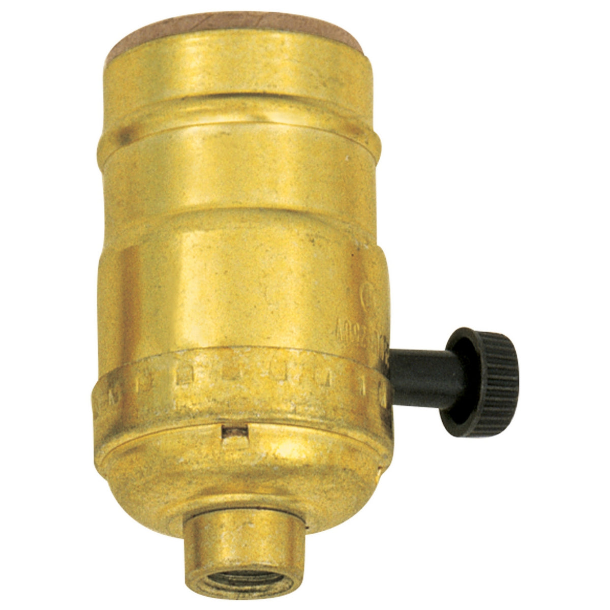 Satco S70-412 Standard 3-Way Socket With Turn Knob, Brite Gilt Finish