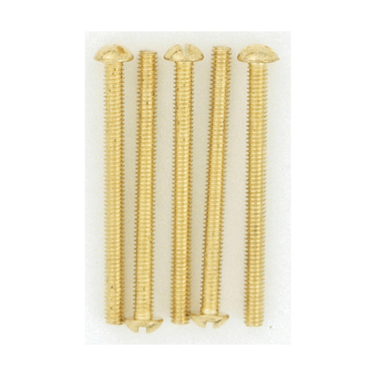 Satco S70-636 5 Round Head Screws, 8/32, Brass Plated Finish