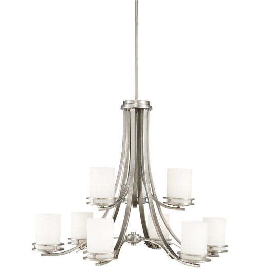 Hendrik Nine Light Chandelier in Brushed Nickel