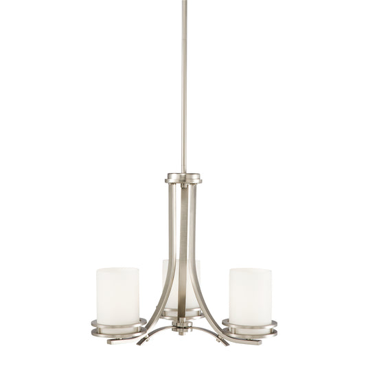 Hendrik Three Light Chandelier in Brushed Nickel