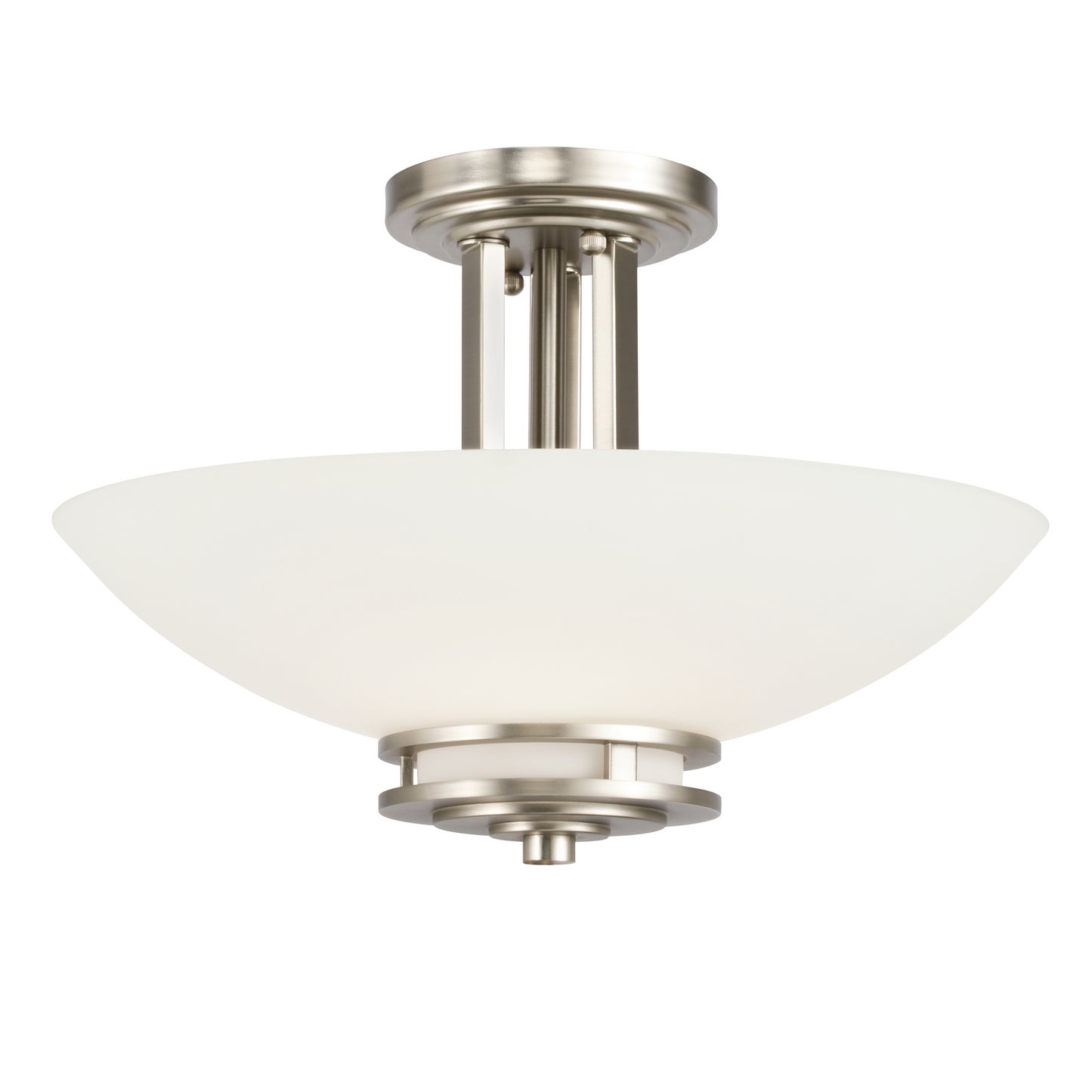 Hendrik Two Light Semi Flush Mount in Brushed Nickel