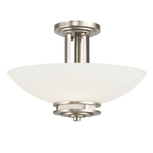 Hendrik Two Light Semi Flush Mount in Brushed Nickel