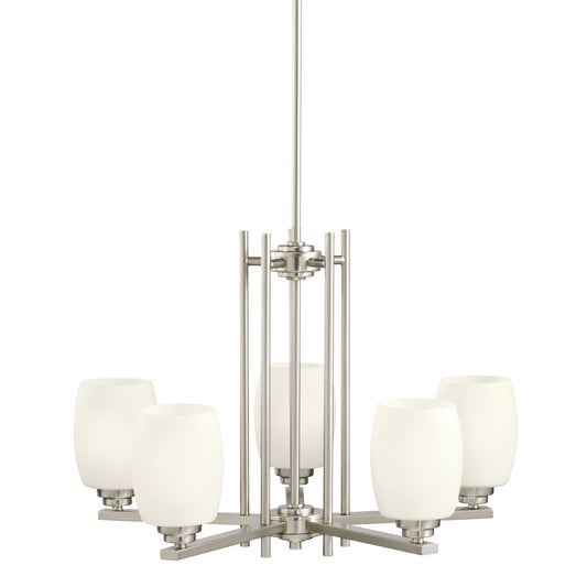 Eileen Five Light Chandelier in Brushed Nickel