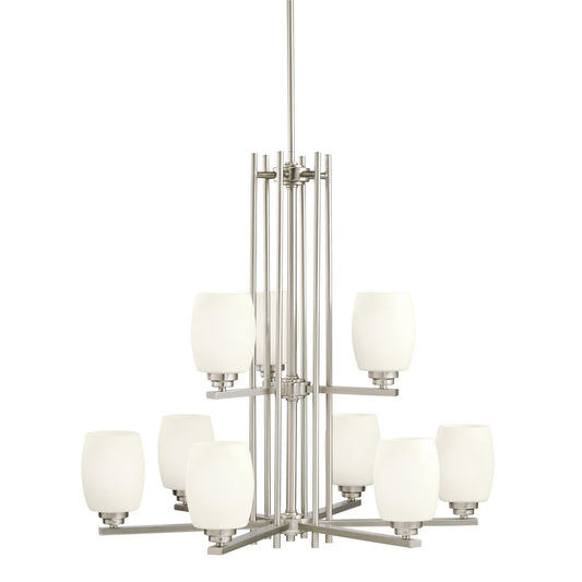 Eileen Nine Light Chandelier in Brushed Nickel