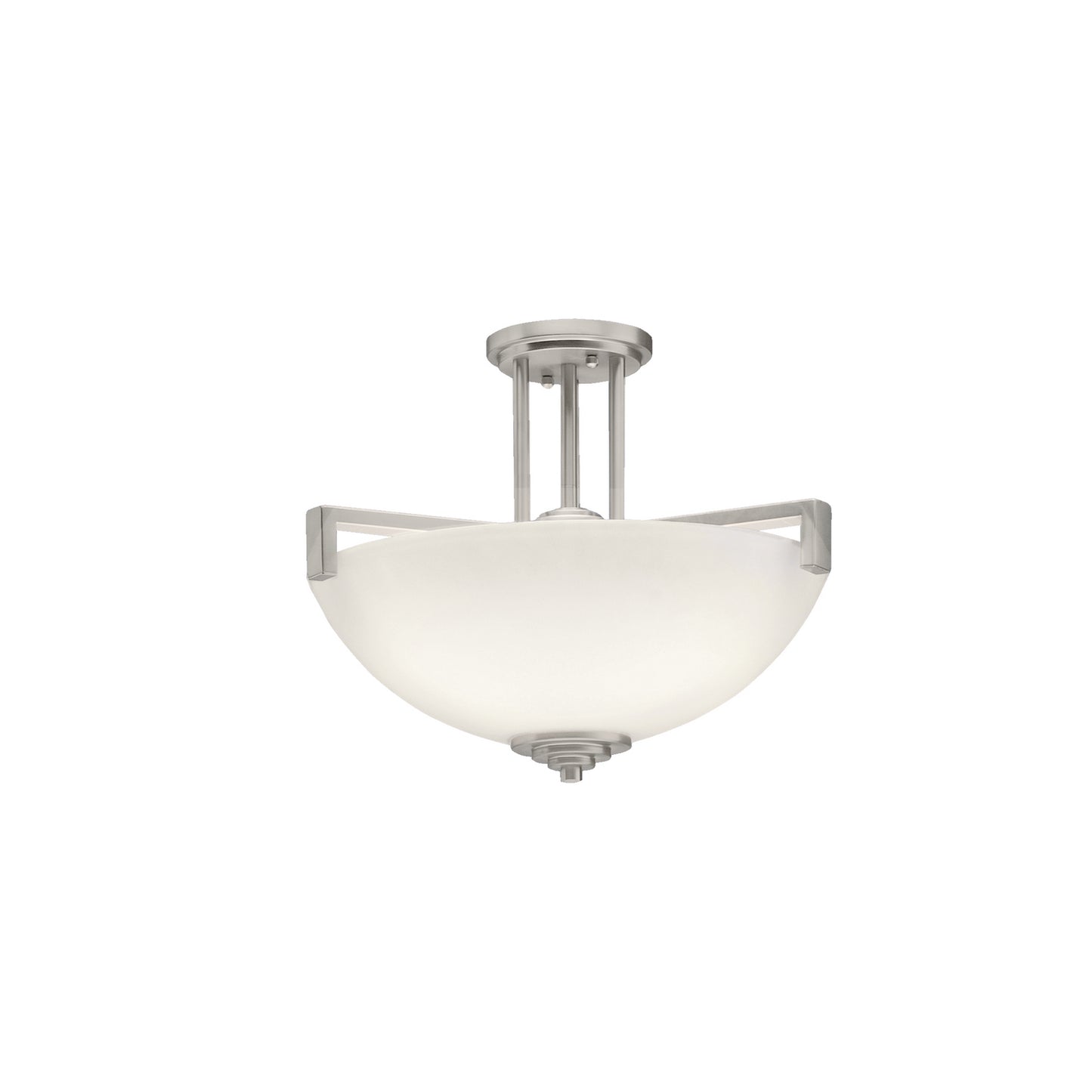 Eileen Three Light Pendant/Semi Flush in Brushed Nickel