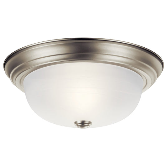 Two Light Flush Mount in Brushed Nickel