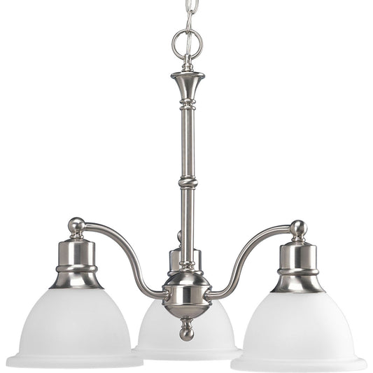 Madison Three Light Chandelier in Brushed Nickel