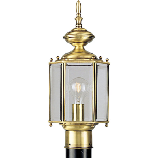BrassGUARD Lantern One Light Post Lantern in Polished Brass