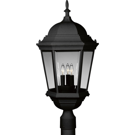 Welbourne Three Light Post Lantern in Textured Black