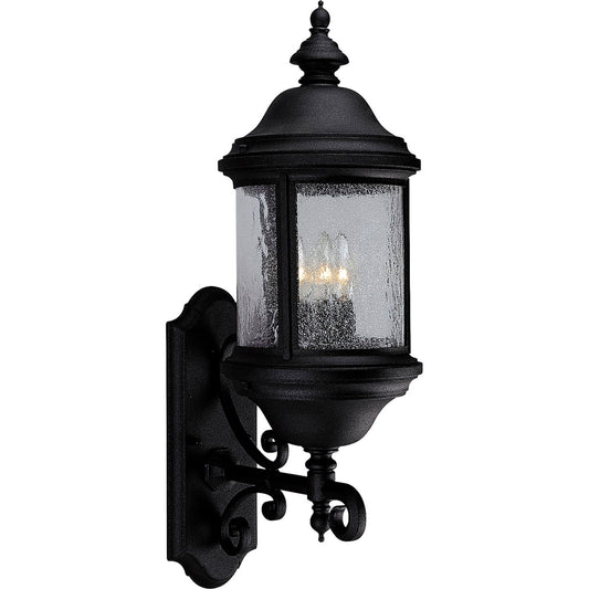 Ashmore Three Light Large Wall Lantern in Textured Black