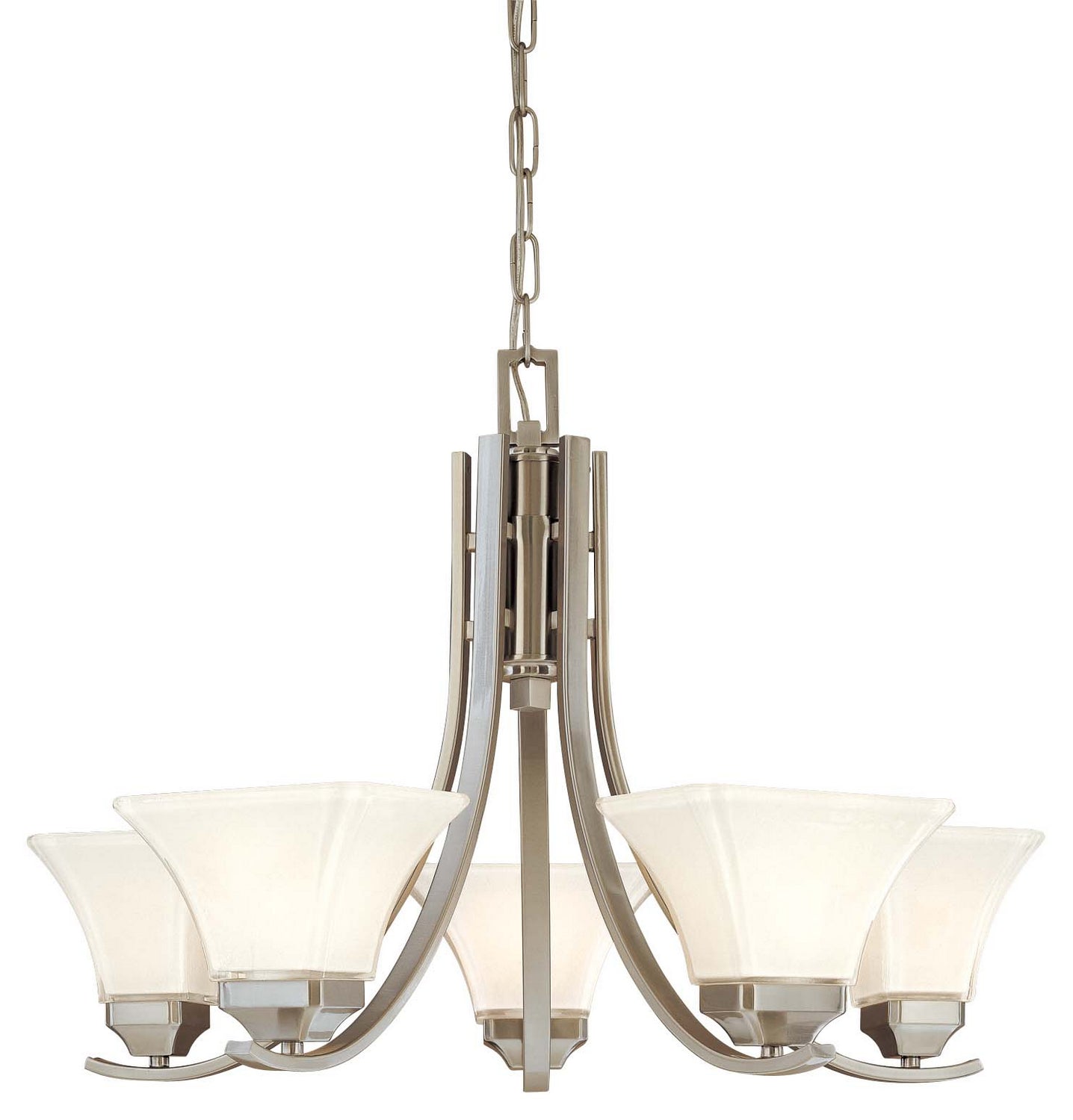 Agilis Five Light Chandelier in Brushed Nickel