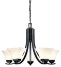 Agilis Five Light Chandelier in Black