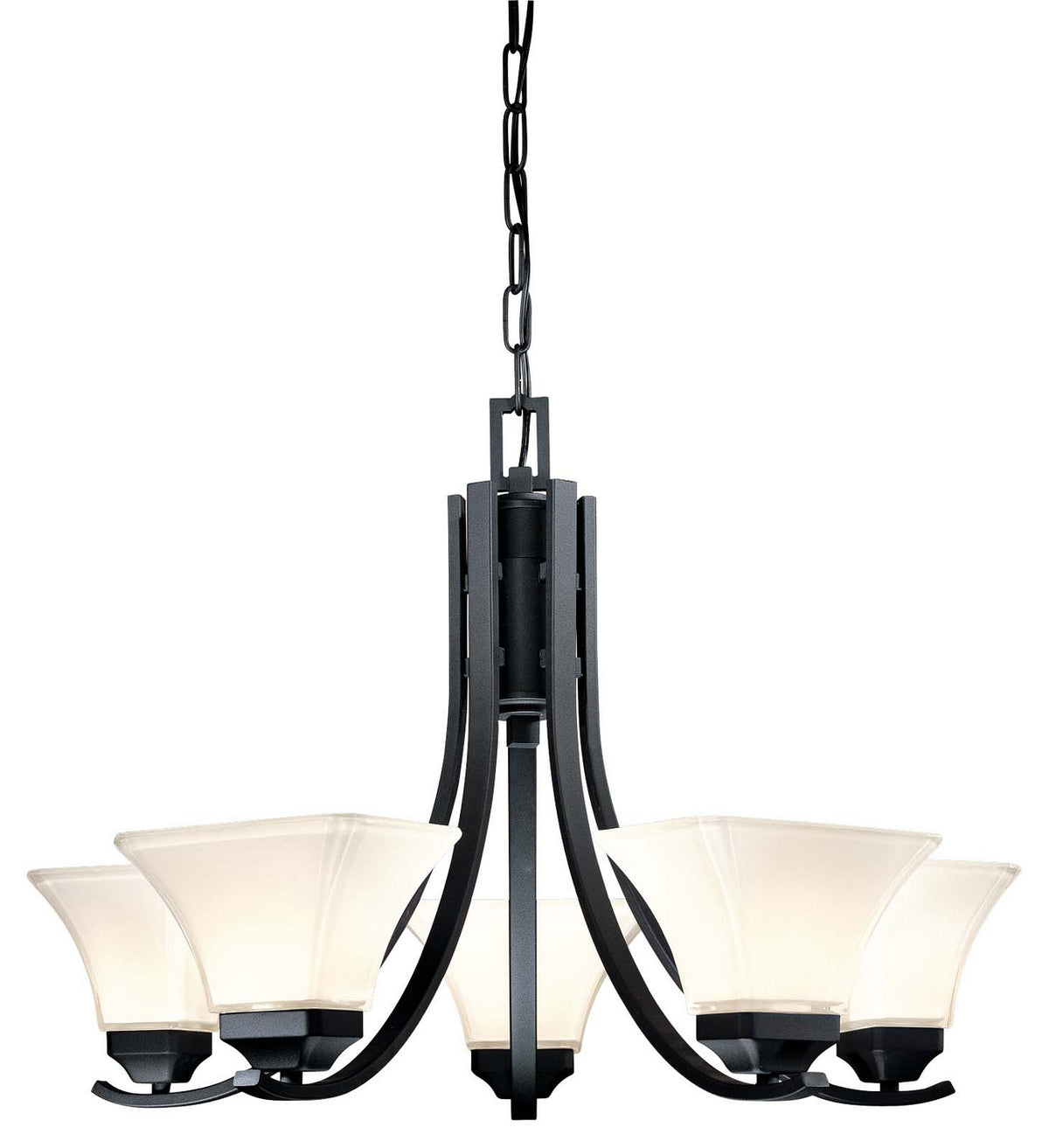 Agilis Five Light Chandelier in Black